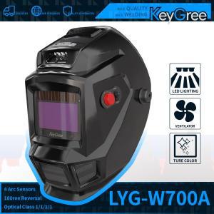 KeyGree 태양광 충전 LED 조명 용접 마스크, Optica Class1/1/1/1 배기 시스템, 냉각 선풍기 카멜레온 헬멧