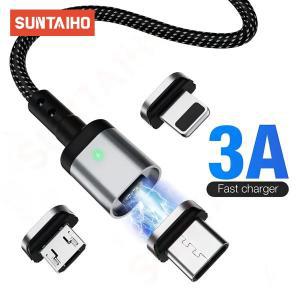 Suntaiho 마이크로 USB C 타입 마그네틱 케이블 고속 충전 코드 아이폰 샤오미 삼성 자석 데이터 충전기 3M