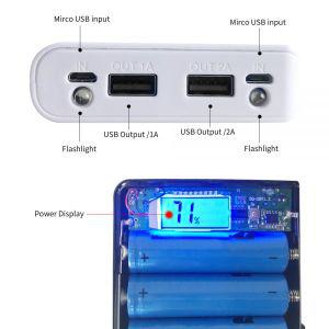 배터리팩케이스 배터리함 8*18650 배터리 홀더 듀얼 USB 보조베터리 상자 휴대 전화 충전기 DIY 쉘 케이스