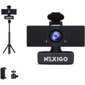 NexiGo 넥시고 1080P 비즈니스 웹캠 웹 캠 키트, N60 HD 카메라(마이크 및 개인 정보 보호 커버 포함), 소