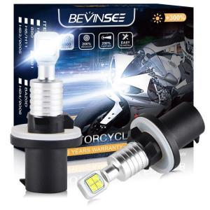 Bevinsee 9006 LED 자동차 헤드라이트, H4 싱글 빔, 6000K 안개등 전구, 오토바이 DRL 주간 주행 램프, 2x8