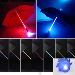 안전 LED 우산 (건전지포함)길이82cm 4색택1 야간 산책우산