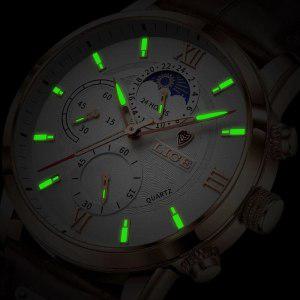 LIGE 남성 시계 가죽 방수 빛나는 최고 남성 석영 손목 시계 상자 포함