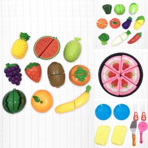 모형 야채 과일 썰기 놀이 장난감 세트 30pcs 채소 케익 소꿉 역할 사회성 소근육 발달 교구