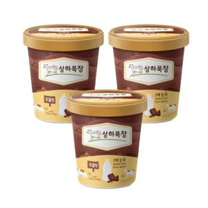 상하목장 아이스크림 초콜릿 (파인트), 474ml, 3개