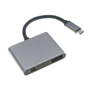 C TO DP 듀얼 디스플레이 포트 컨버터 어댑터 휴대폰 모니터 프로젝터용 USB 타입 수 4K X 2K 미니 + 2 in