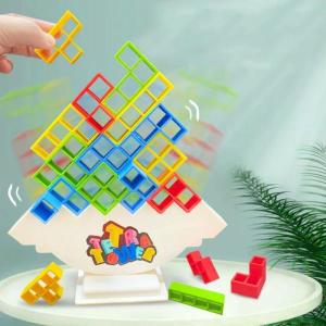 테트라 타워 게임 쌓기 블록 쌓기 빌딩 블록, 밸런스 퍼즐 보드 조립 벽돌, 어린이 성인용 교육 완구