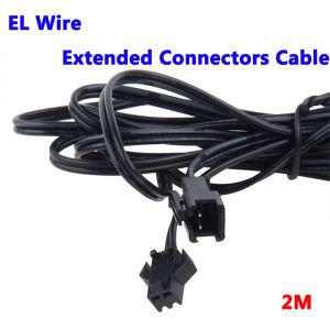 SM EL 와이어 연장 커넥터 케이블, LED 네온 라이트 배선 와이어, 내부 분위기 파티 램프 액세서리, 2M 2