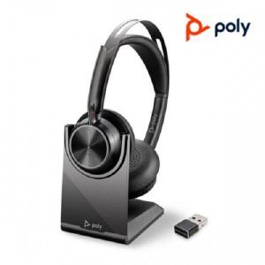 플랜트로닉스 Poly Voyager Focus 2 UC 헤드셋 블루투스 어댑터 스탠드 포함