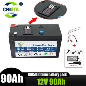 18650 BMS 내장 리튬 이온 배터리 팩, 분무기, 전기 자동차, LED 램프, 대용량 리튬 배터리용, 12V 90Ah,