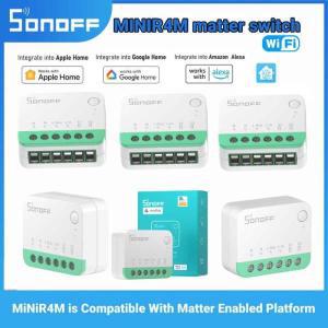 Sonoff MiniR4-M 와이파이 스마트 매터 스위치, 양방향 제어, 중성선 통합, 지원 플랫폼, 알렉사 애플 홈