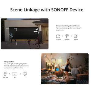 SONOFF CAM 슬림 와이파이 스마트 카메라 양방향 오디오 감지 알렉사 구글 홈 Ewelink 앱을 통한 1080P 카