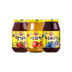 딸기쨈 + 블루베리쨈 + 사과쨈 500g 3개 /오뚜기 / 간식 휴게실 탕비실 사무실 직원실 달콤한 달달한 새콤