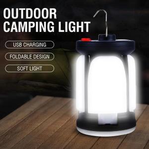 접이식 태양광 LED 캠핑 랜턴 휴대용 USB 충전식 비상 보조배터리  방수 텐트