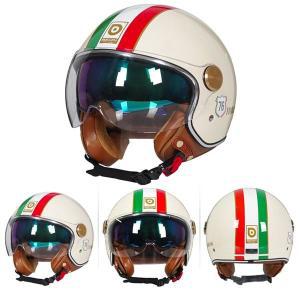 레트로 오토바이 가벼운헬멧 헬멧 3/4 UV 보호 모자 승마