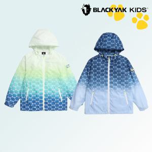 [블랙야크키즈]오버핏 모노그램 초등학생 배색 후드점퍼 자켓