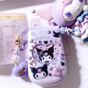 일본 산리오 플립 미니어처 핸드폰 장난감 모형 귀여운 스티커 액자 키링 시나모롤 쿠로미 키티