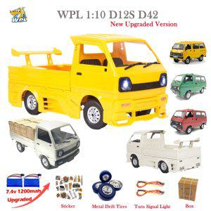 WPL 업그레이드 1/10 RC카, 2WD 클라이밍 카, LED 라이트 온로드 금속 부품, RC 1:10 드리프트 자동차, 트