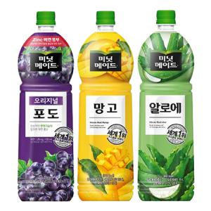 [한번에먹자] 미닛메이드 1.5L 3종(오리지널포도2+망고2+알로에2), 총 6페트_MC