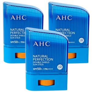 AHC 내추럴 퍼펙션 더블쉴드 선스틱(대용량) 22g x3개 백탁없는 워터프루프선크림_MC