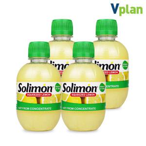 브이플랜 솔리몬 스퀴즈드 레몬즙 280ml X 4병 (총 1.12L) 레몬 수 착즙 원액 주스