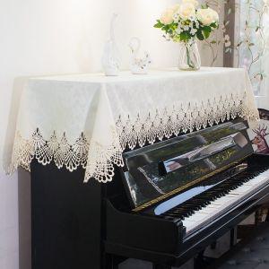 피아노 커버 덮개 먼지 보호 그랜드 의자 디지털 전자 업라이트 건반 스툴 세트 레트로 레이스