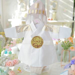 [보리보리/도담도담]갑진 남아한복 흰색 유아 아기 전통 한복