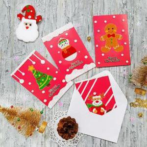 [셀러허브잡화][S52P5352S]크리스마스 보석십자수 카드 만들기 1인