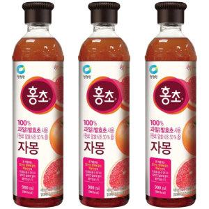 청정원 자몽 홍초 900ml x 3개 자연발효 식초음료