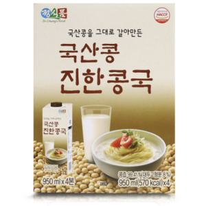 정식품 국산콩 진한 콩국 950mlx4 콩국물 콩국수 콩물 두유 대용량 코스트코