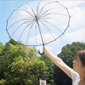 비닐우산 PDE 반자동 투명 우산 튼튼한 방수 큰우산