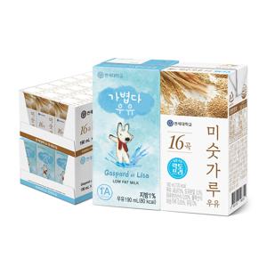 연세우유 멸균우유 190ml 48팩(저지방+미숫가루 락토프리)