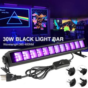 형광 블랙 UV 라이트 파티 바, 크리스마스 블랙라이트 파티 무대 조명, 어둠 속에서 빛나는 파티 용품, 40 LED, 30W, 38W