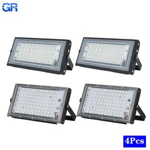 야외 LED 투광 조명, 정원, 차고, 마당용 가로등, 100W IP65 방수 스포트라이트, 50W, 110V, 220V, 로트당 4 개