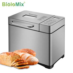 Biolomix-스테인레스 스틸 1KG 19-in-1 자동 빵 제조기, 650W 프로그래밍 가능한 빵 기계, 3 개 덩어리 크기 과일 너트 디스펜서