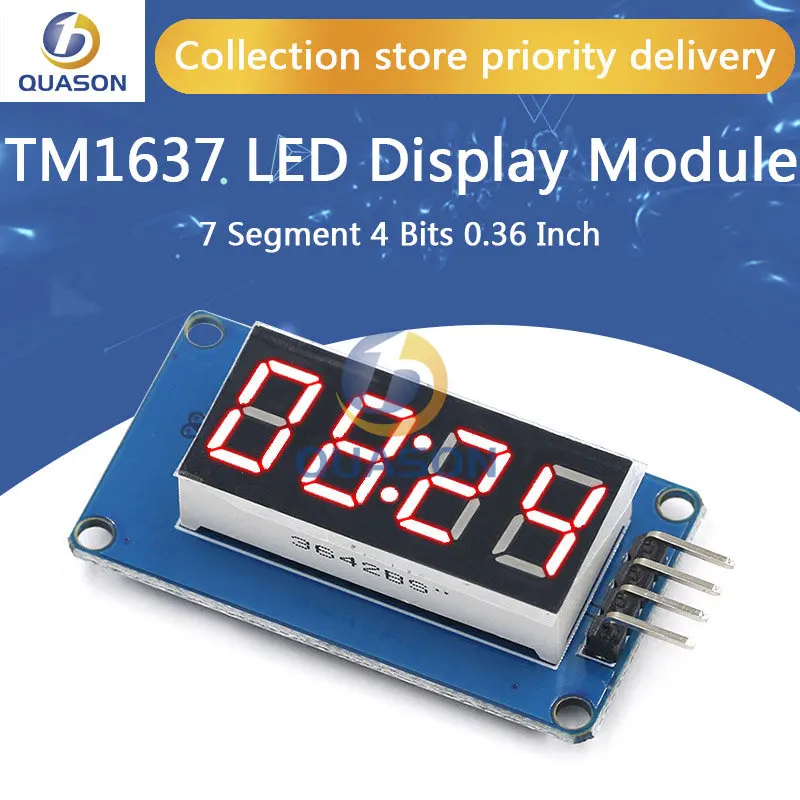 TM1637 arduino 7 세그먼트 용 4 비트 디지털 LED 디스플레이 모듈 0.36 인치 시계, 레드 양극 튜브 4 직렬 드라이버 보드 팩