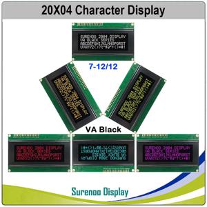 Surenoo 2004 문자 LCD 모듈 디스플레이 스크린, LCM VA 네거티브 블랙, 화이트 블루 오렌지 그린 LED 백라이트, 204 20X4