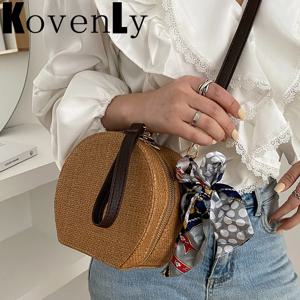 여성용 원형 숄더백, 라탄 직조 핸드백 및 지갑, 크로스바디 백, 밀짚 직조 클러치 지갑, 여름 패션