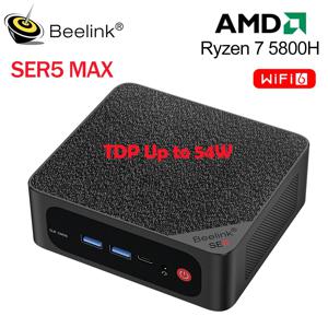 Beelink 미니 PC 게임용 미니 컴퓨터, SER5 Max AMD Ryzen 7 5800H DDR4 16G 500G NVME SSD 32G 500G SER5 Pro 32G 1T WiFi6 4K C타입