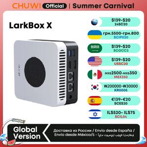 CHUWI LarkBox X 미니 PC 인텔 N100 게임 PC UHD 그래픽, 12 세대 인텔 프로세서, 12GB RAM, 512GB SSD, WiFi 6 데스크탑 컴퓨터용