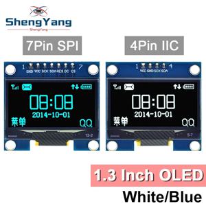 TZT OLED LCD LED 디스플레이 모듈, 1.3 인치, SPI/IIC I2C 통신, 화이트 및 블루 컬러, 128x64 1.3 인치, 1.3 인치 OLED 모듈