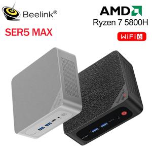 Beelink Ryzen 7 5800H SER5 프로 맥스 미니 PC, AMD DDR4, 16GB RAM, 500GB NVME SSD, 지지대 와이파이 6, 4K HD 트리플 스크린 데스크탑 컴퓨터