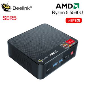 Beelink Ryzen5 SER5 5560U SER5 프로 5700H 미니 PC, AMD DDR4 16GB RAM 500GB SSD, 와이파이 6 LAN 1000M 데스크탑 게이밍 컴퓨터, VS 5800H