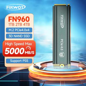 Fikwot NVMe 하드 디스크 내장 솔리드 스테이트 드라이브, PS5 데스크탑 PC용, 5000 MB/s, M.2 SSD, 512GB, 1TB, 2TB, PCIe4.0 x 4, FN960