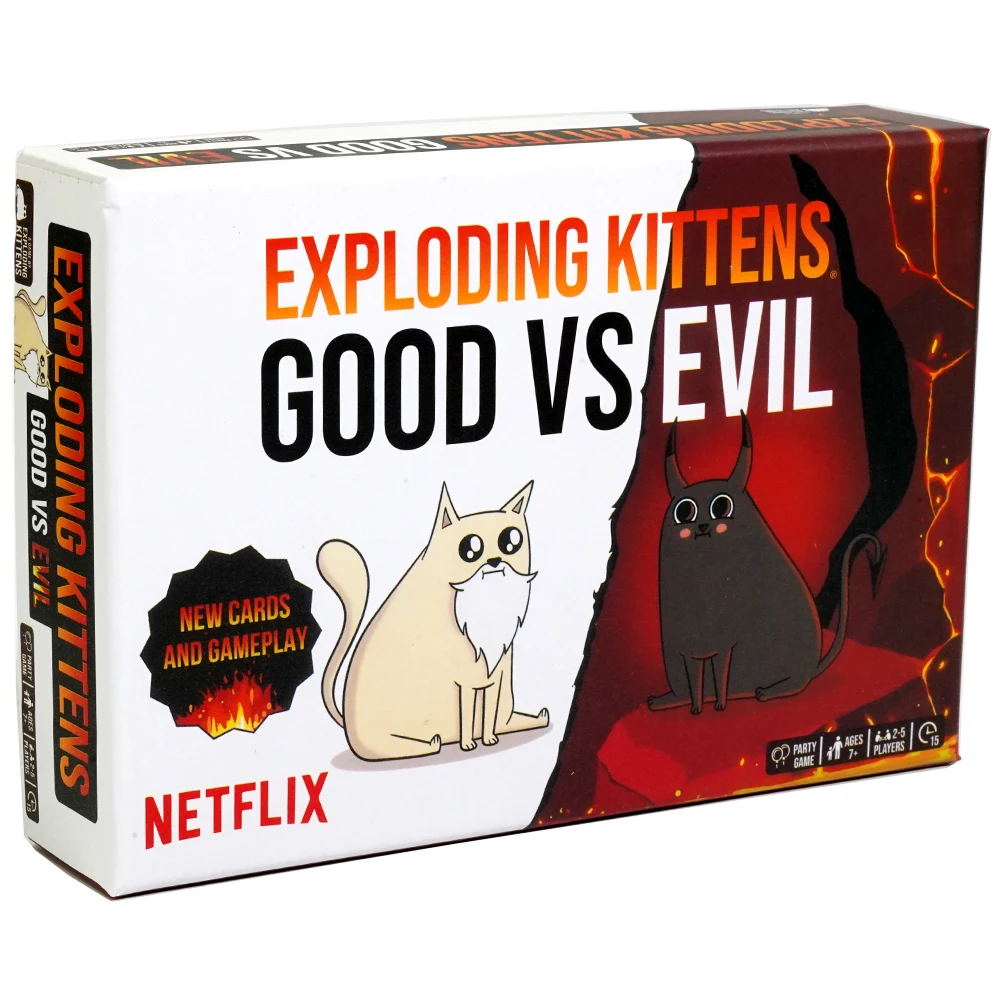 폭발하는 새끼 고양이 좋은 대 이블 카드 55 장, 새로운 캐릭터 가족 게임, 재미있는 카드 게임, 보드 게임, 어린이 및 성인용