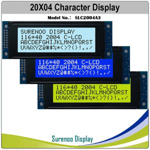 Surenoo IIC I2C 문자 LCD 모듈 디스플레이 화면, LCM 백색 LED 백라이트, 영어 일본어, 116x40mm, 2x8 핀, 204 20X4 2004 6800