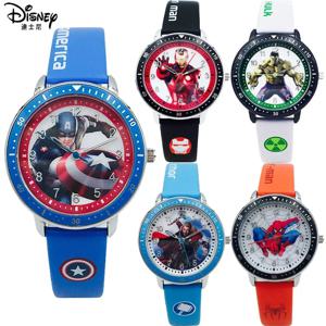 디즈니 어벤져스 스파이더맨 다리미 헐크 만화 어린이 시계, 학생 방수 쿼츠 시계, 축제 생일 선물 장난감