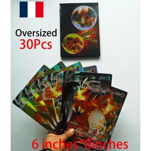 영어 프랑스어 초대형 포켓 몬스터 카드, Vmax, Vstar, 아르세우스, 피카츄, 리자몽, 슈퍼 샤이니, 레어 카드 30 장