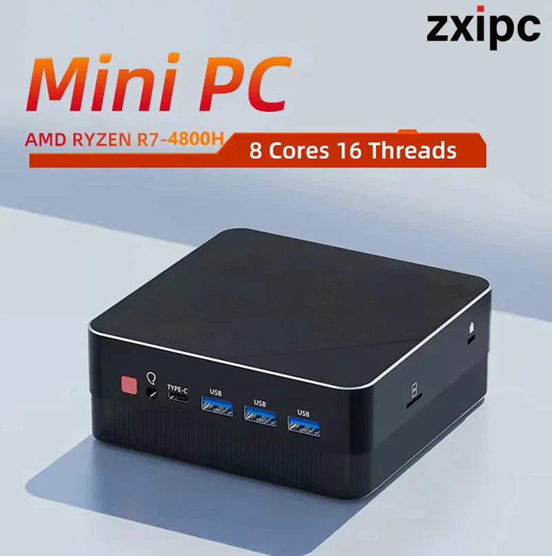 미니 PC 컴퓨터 게임용, AMD Ryzen7 5700U R5 5500U 4500U 포켓 듀얼 HDMI LAN, WIFI6, 4800H, 5800H NUC, 사무실 DDR4 NVMe 4 디스플레이