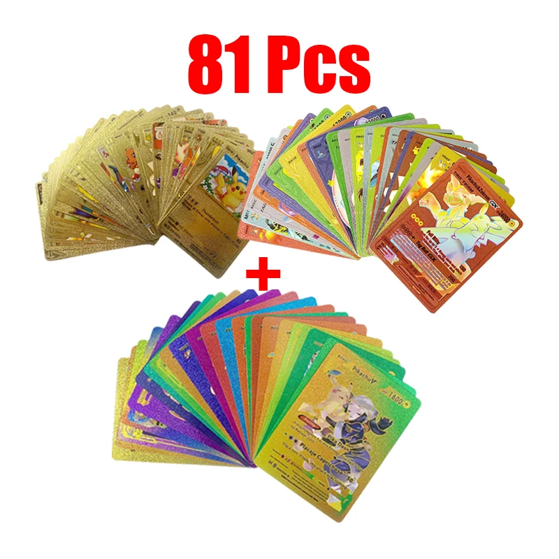 81-36 PCs 포켓몬 카드 독일어 스페인어 프랑스어 영어 Vmax GX 에너지 카드 피카츄 레어 컬렉션 배틀 트레이너 남아 선물 장난감